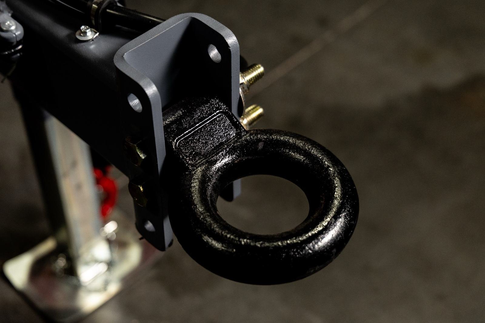 Coupler and hitch on a 7,000 lb. capacity reel trailer