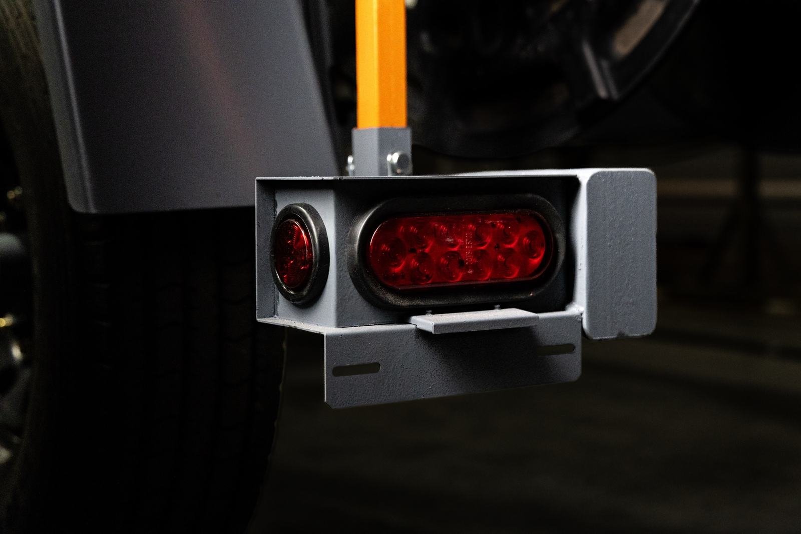 LED exterior lighting on a heavy-duty reel trailer